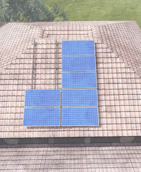placas solares en al cubierta de una casa